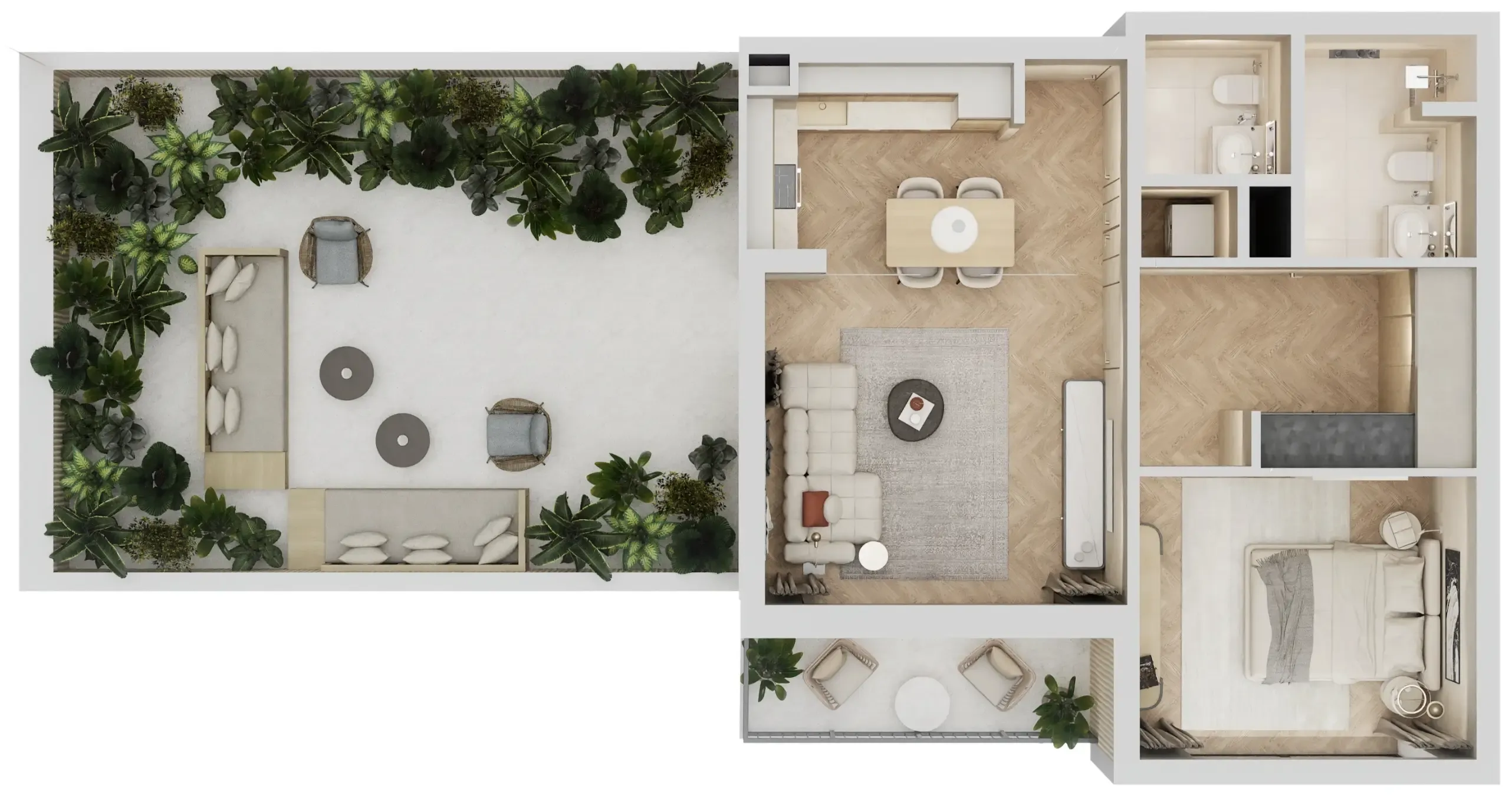 1 BR layout at Arisha Terraces