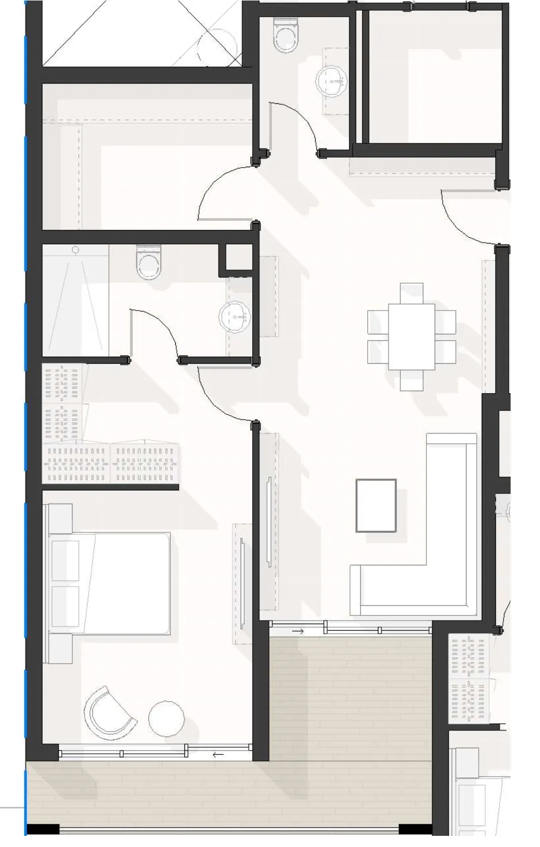 1 BR layout at Amazonia Residence