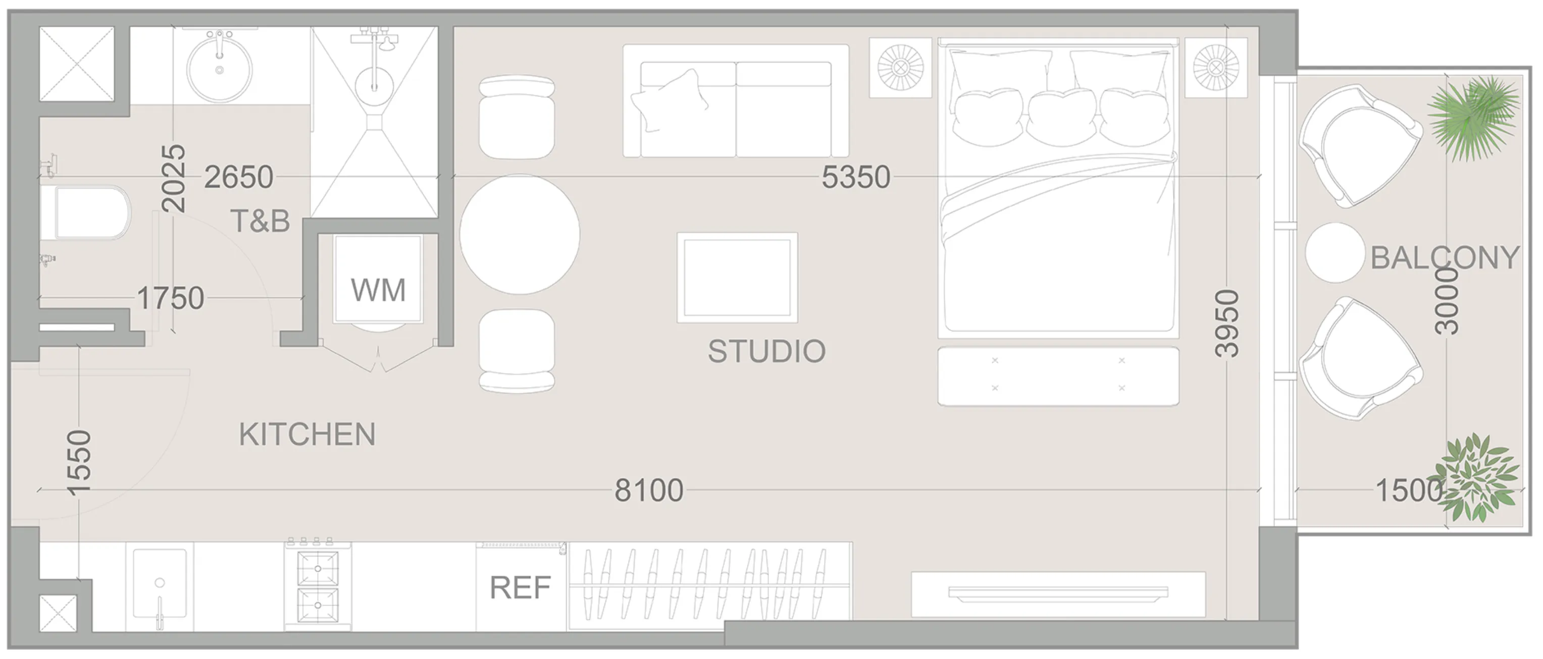 0 BR layout at 1WOOD Residence 2