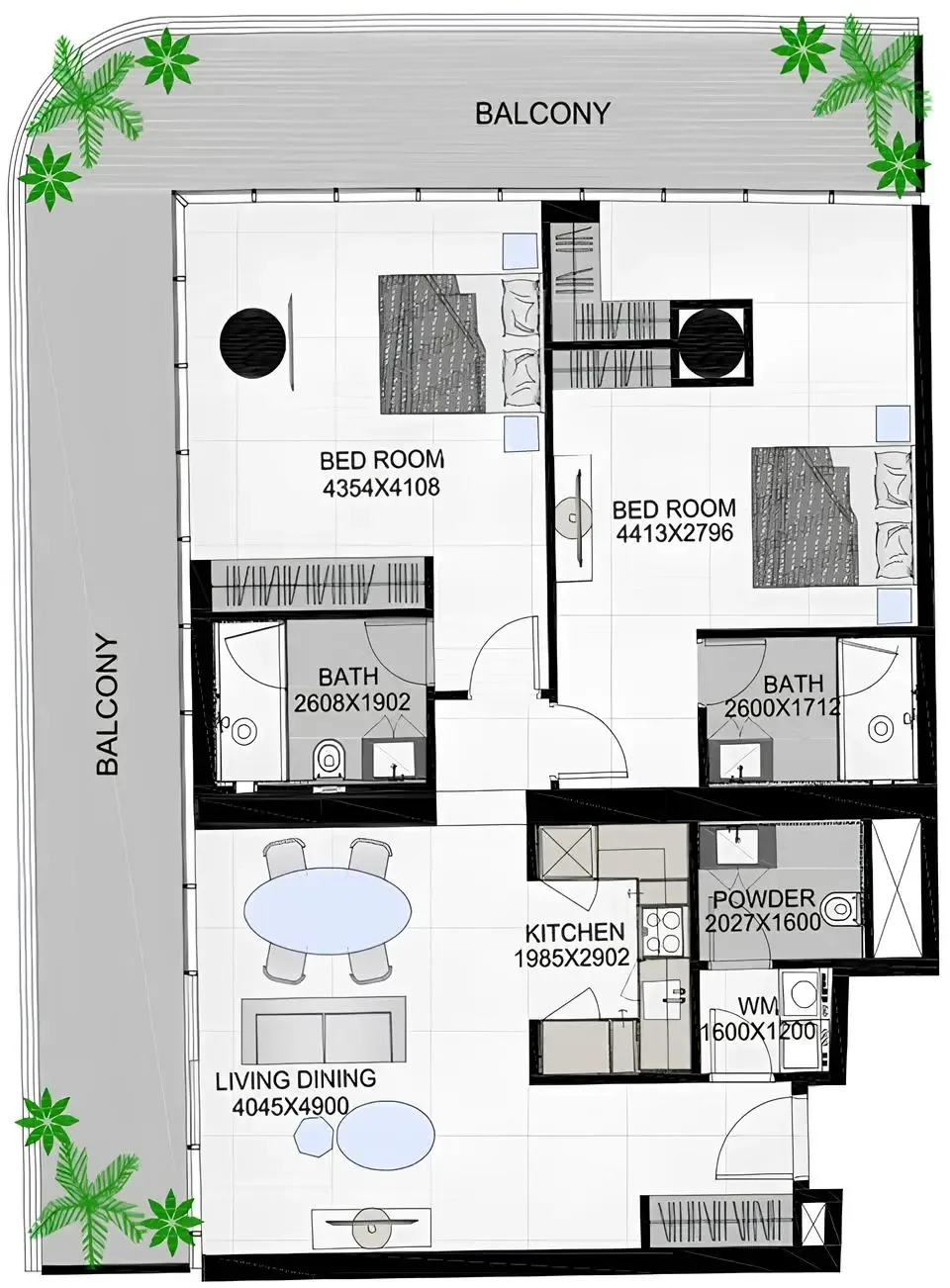 2 BR layout at The Community Sports Arena