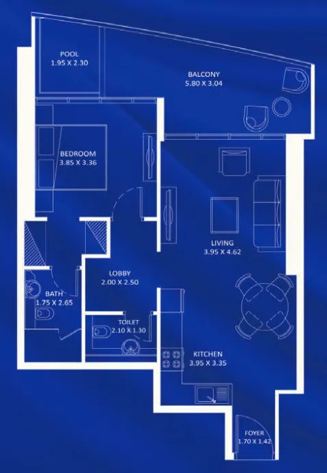 1 BR layout at Fashionz