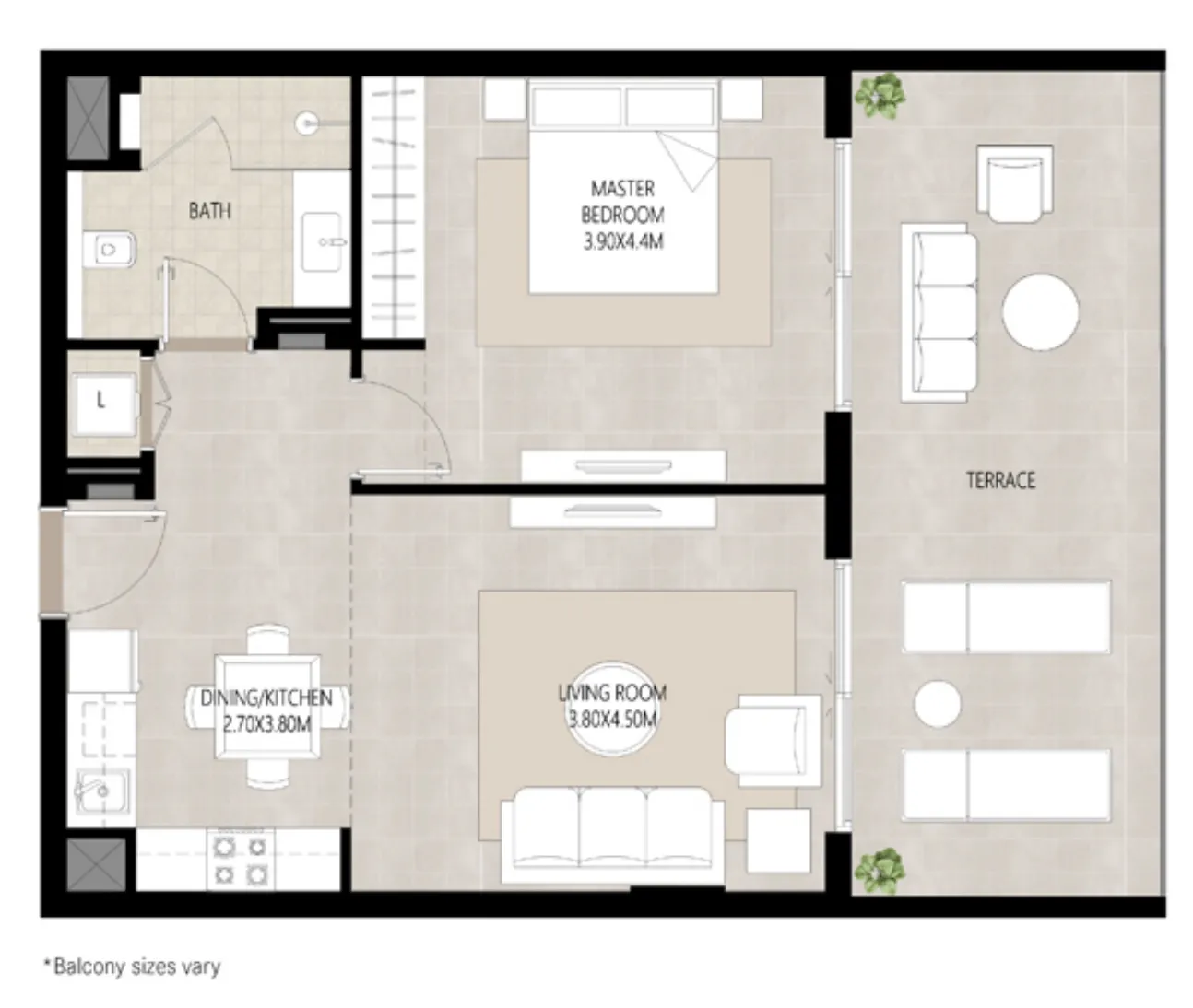 1 BR layout at Berkshire Park
