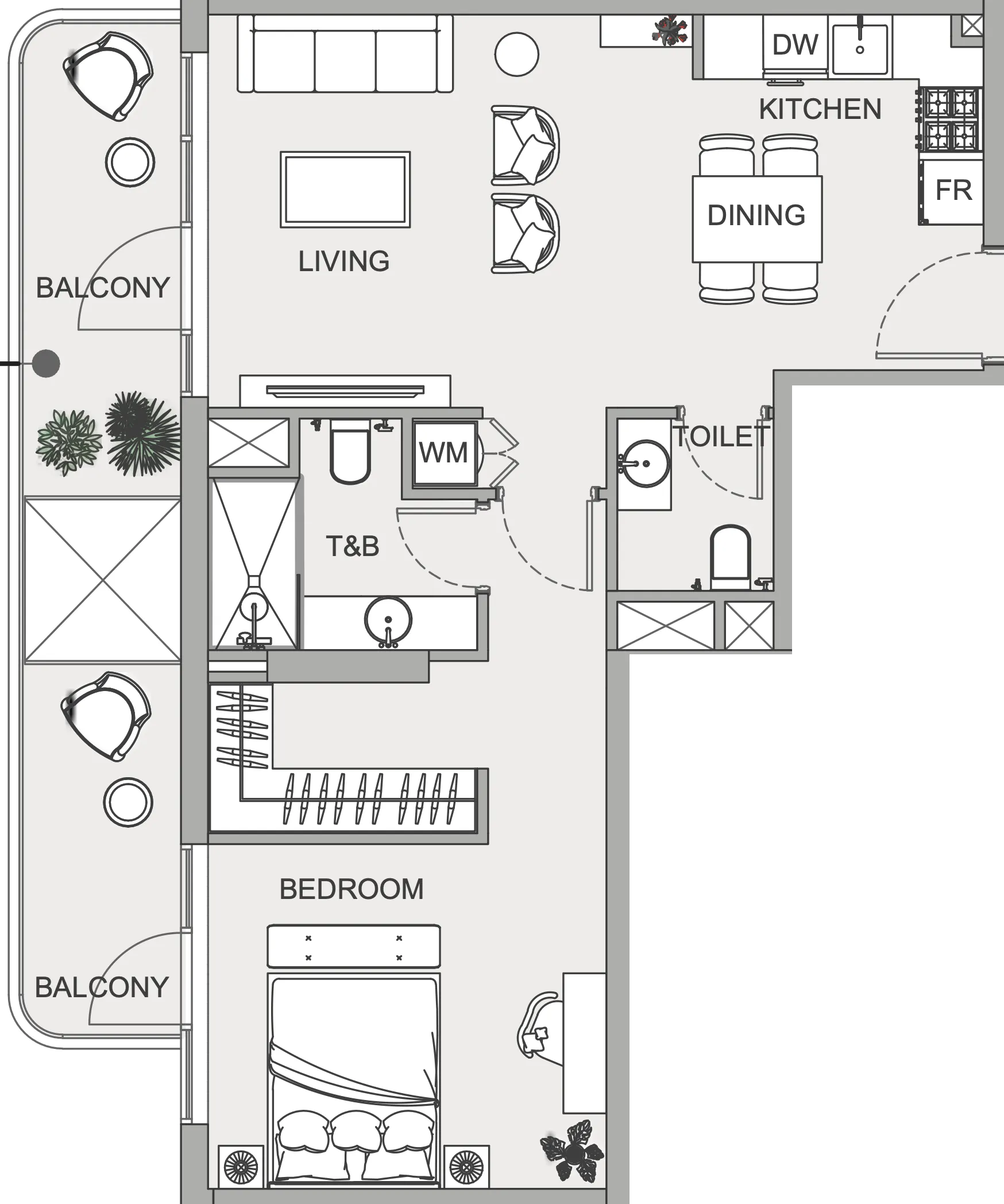 1 BR layout at TETR1S Tower