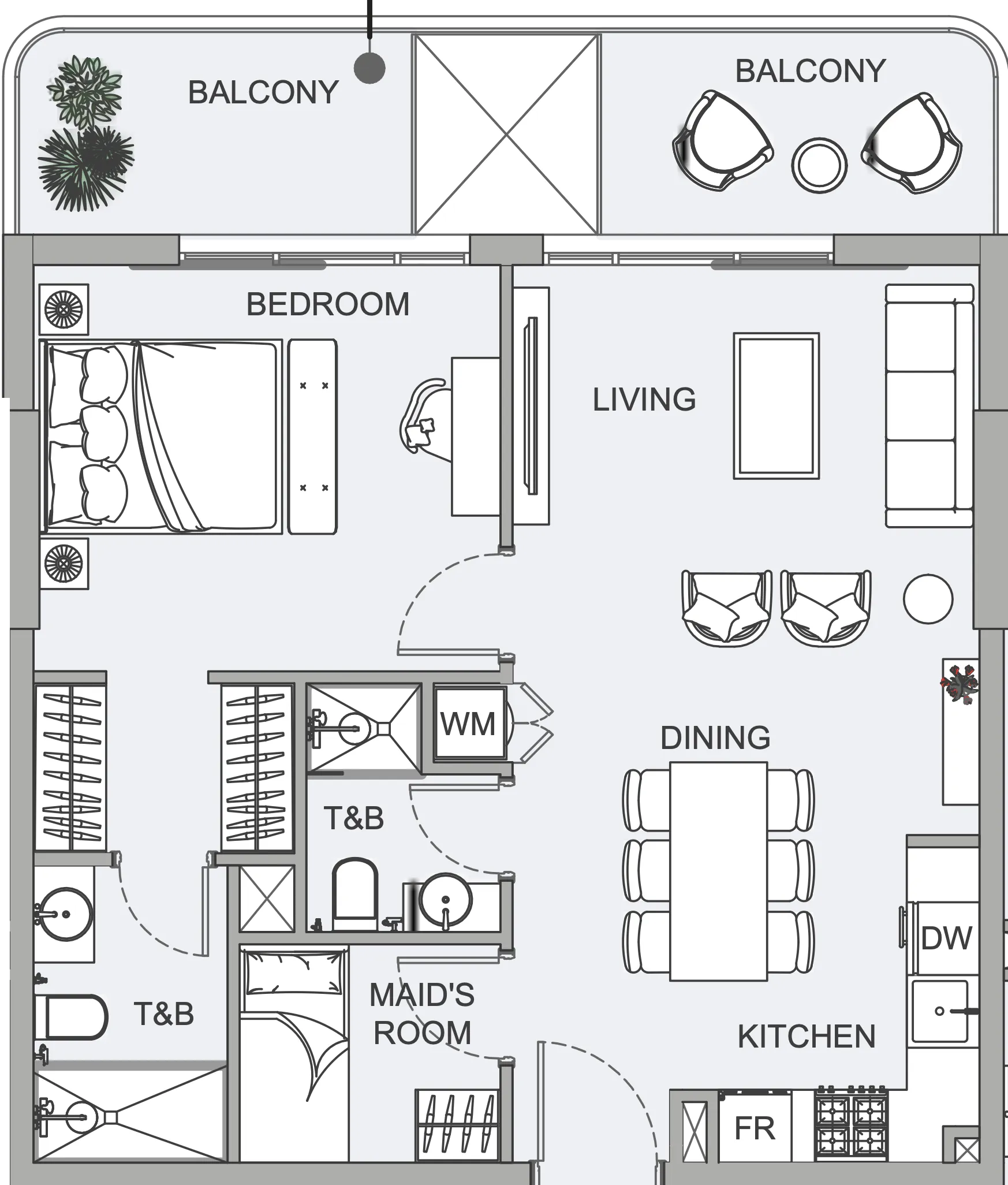 1 BR layout at TETR1S Tower