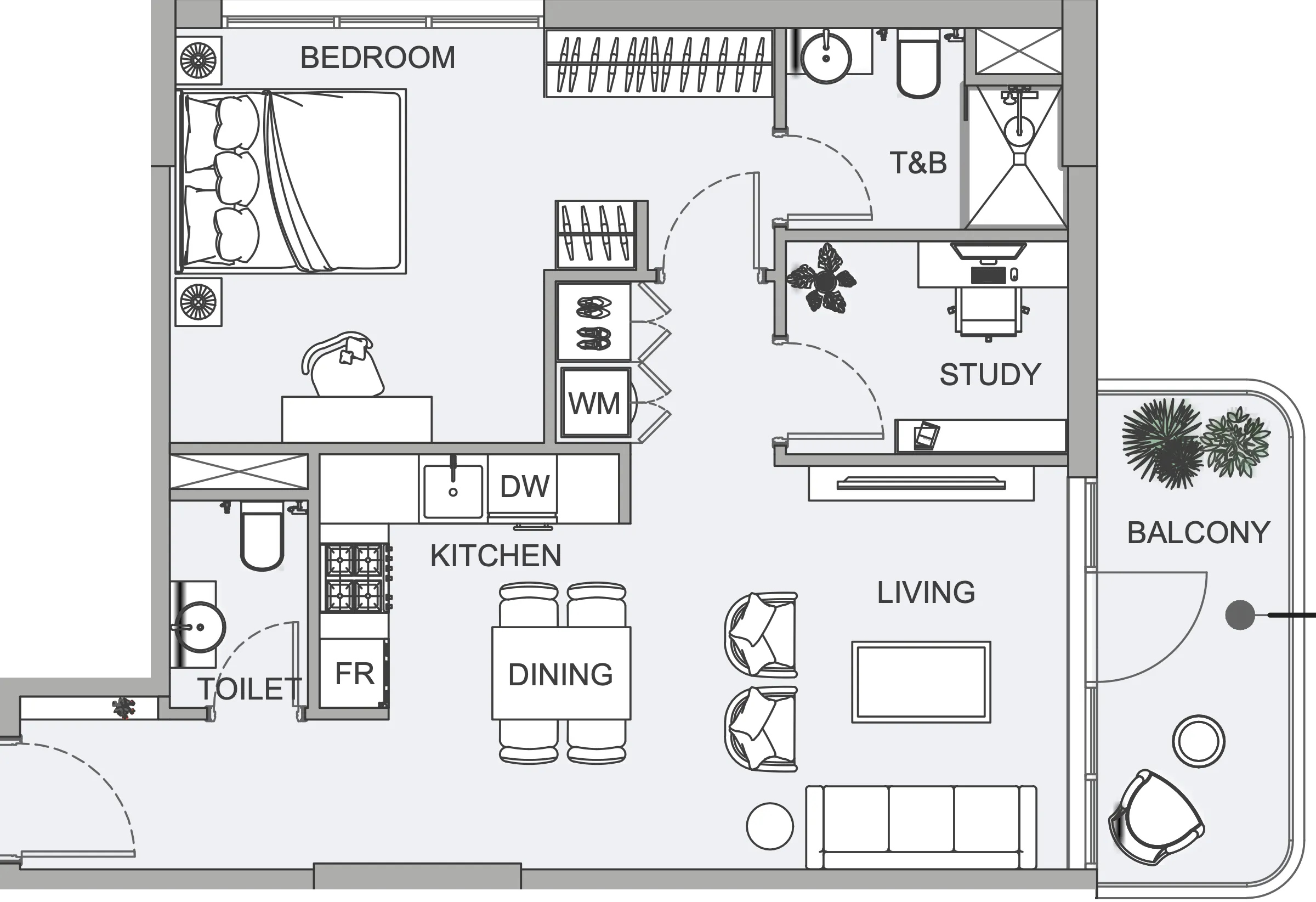 1 BR layout at TETR1S Tower