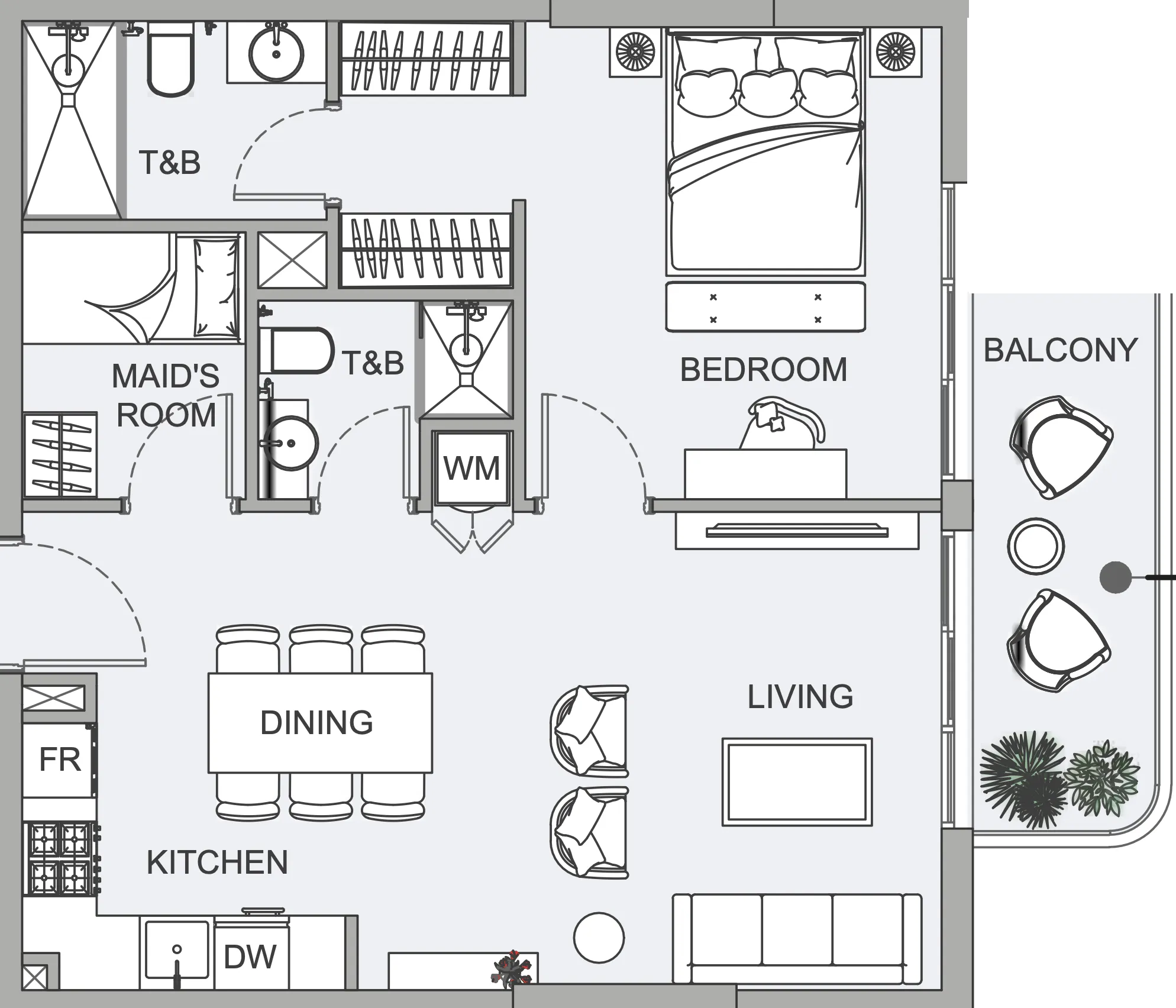 1 BR layout at TETR1S Tower