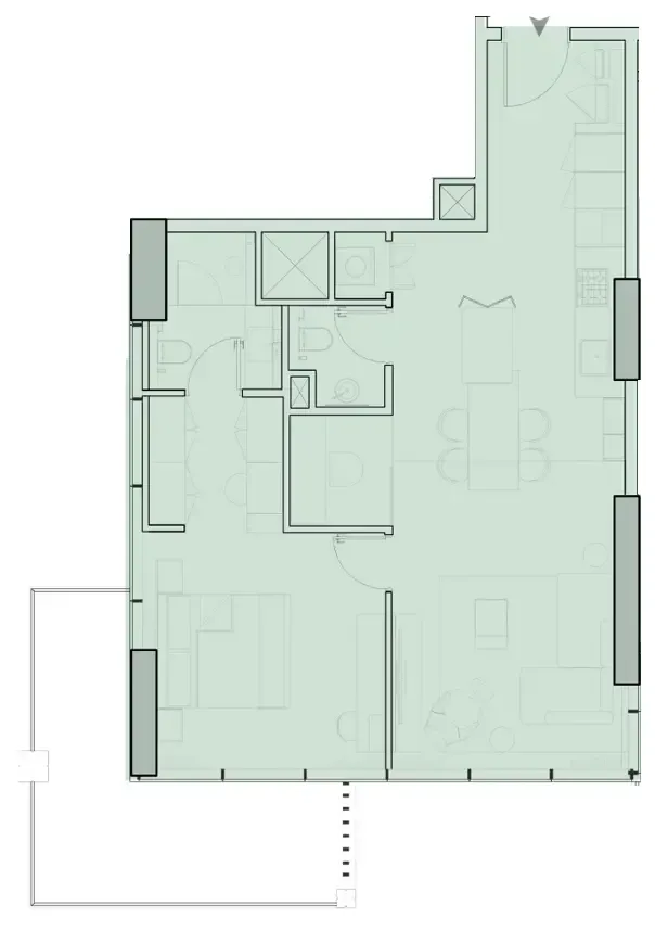 1 BR layout at Wynwood Horizon