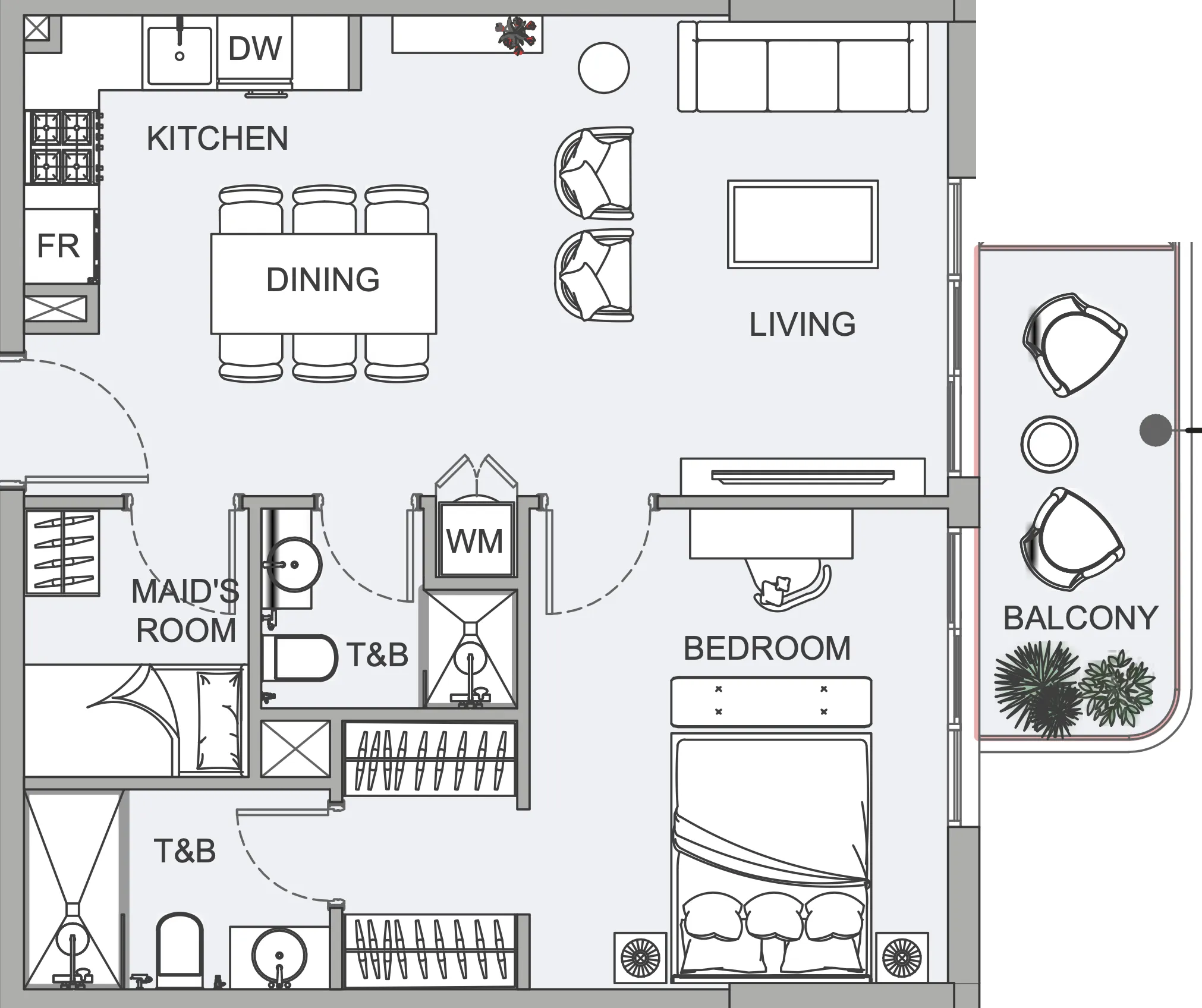 1 BR layout at TETR1S Tower