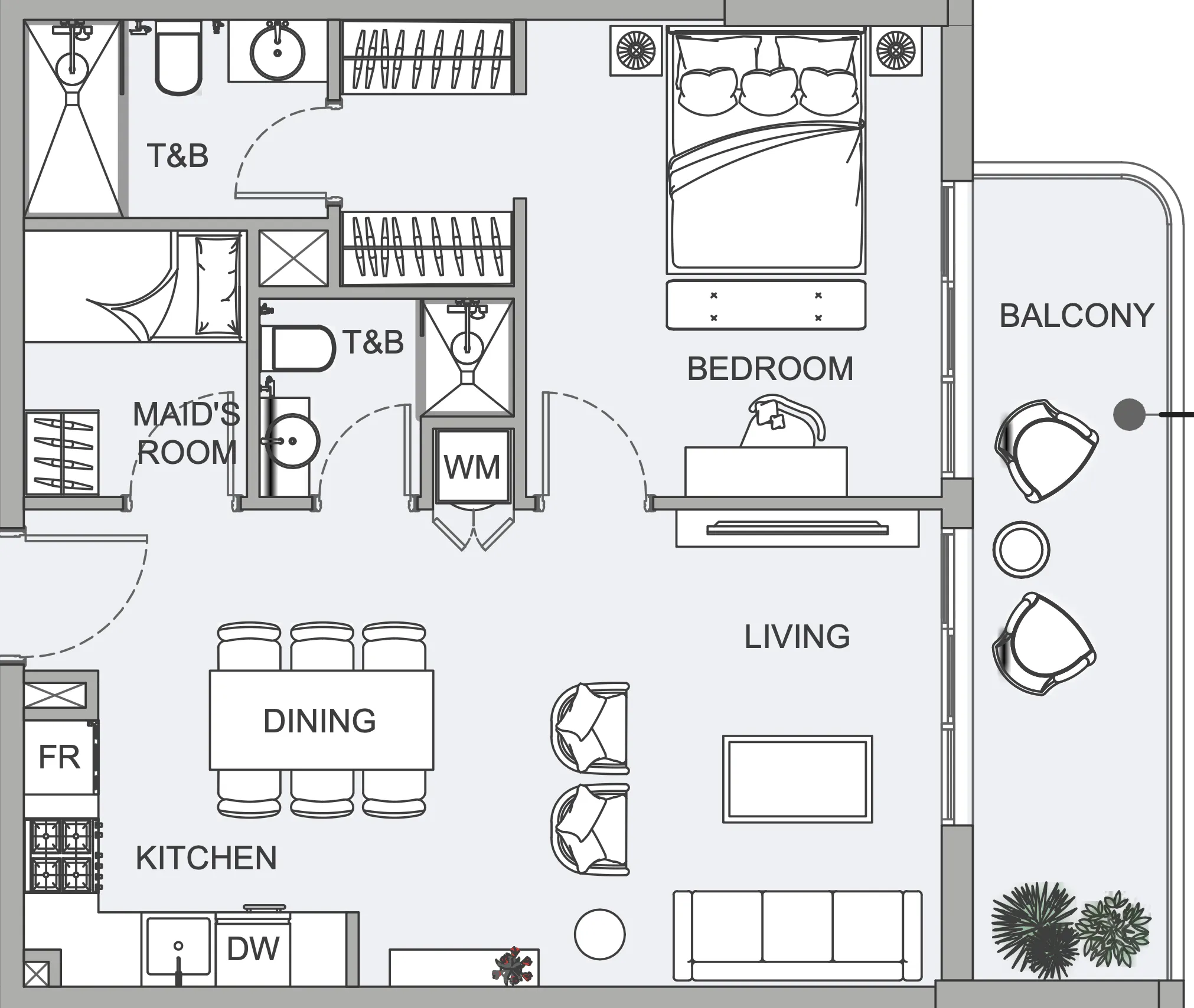 1 BR layout at TETR1S Tower
