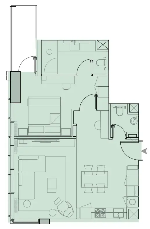 1 BR layout at Wynwood Horizon