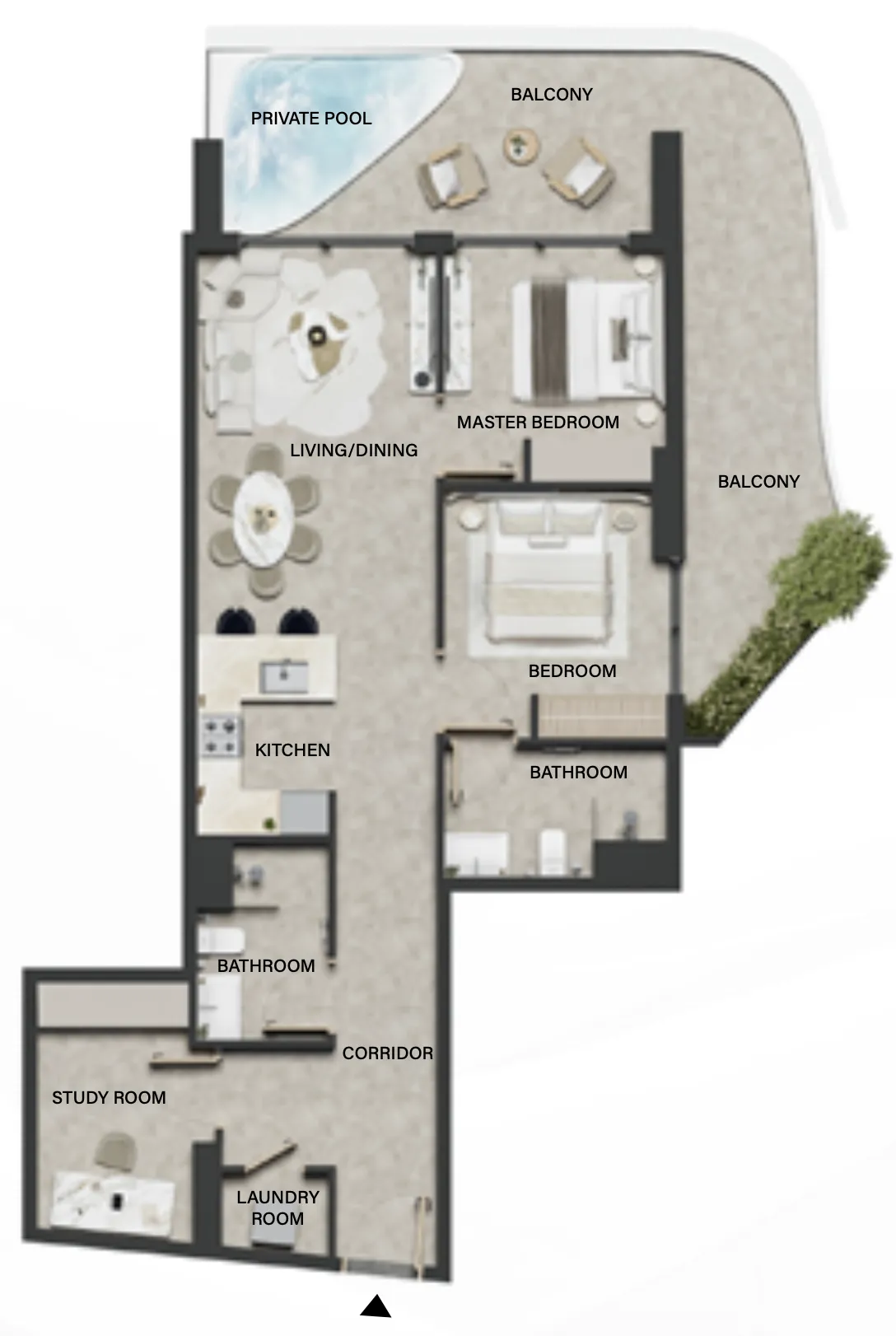 2 BR layout at Weybridge Gardens 4