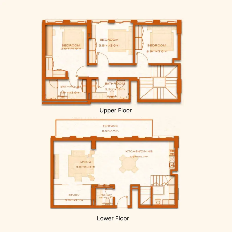 3 BR layout at Avenew 888 - Modo