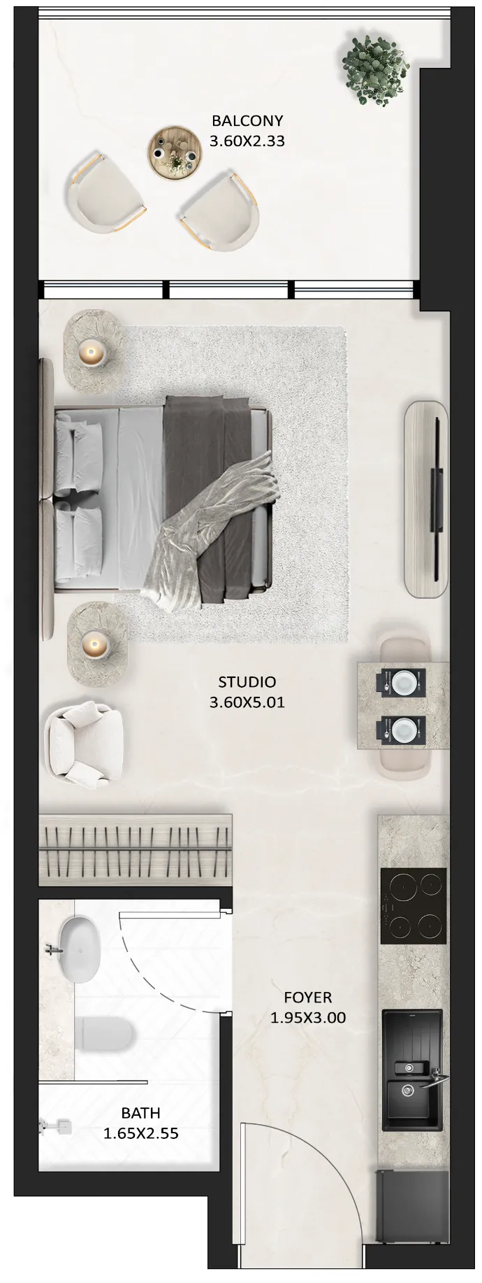 0 BR layout at SquareX One