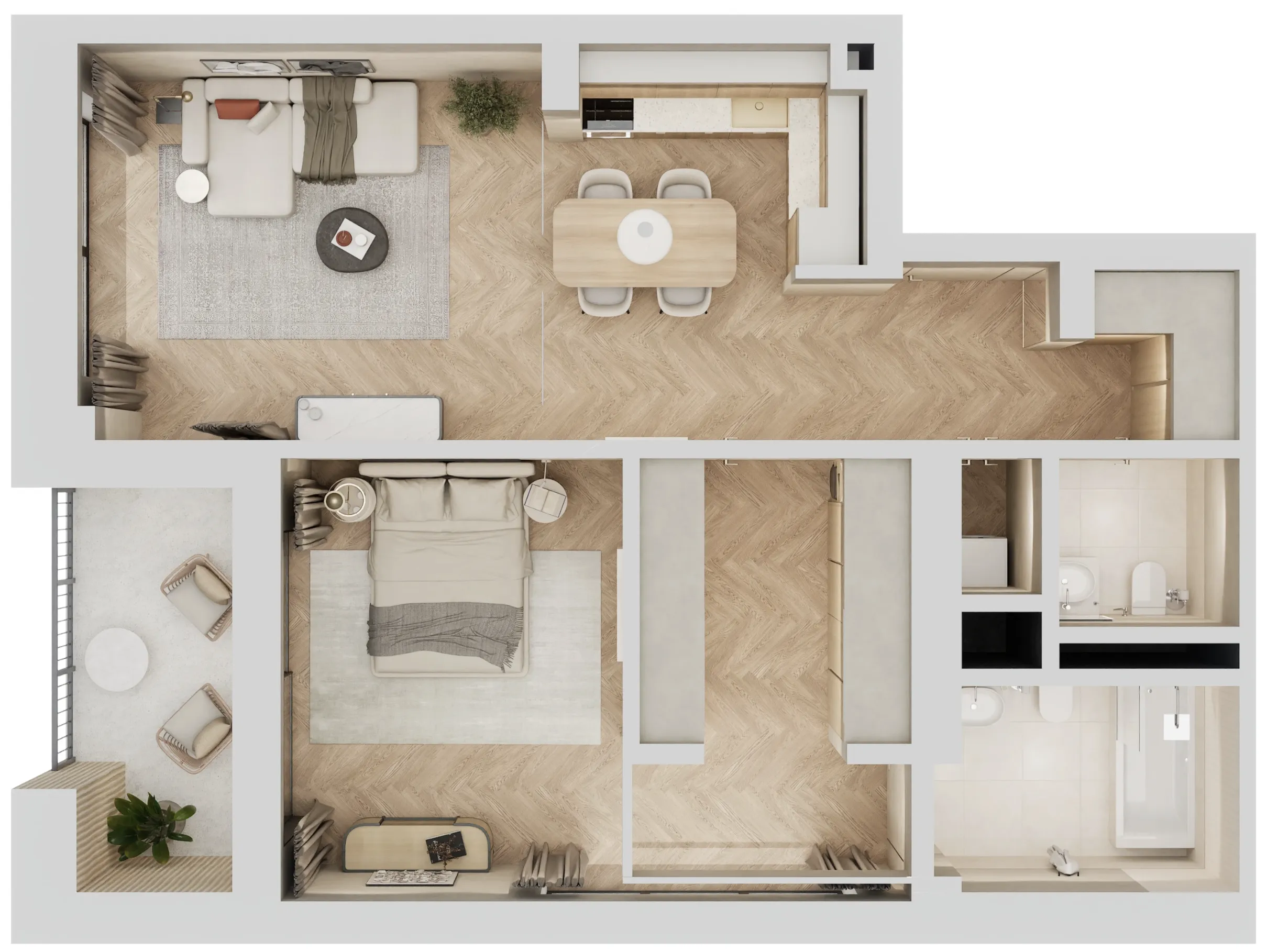 1 BR layout at Arisha Terraces