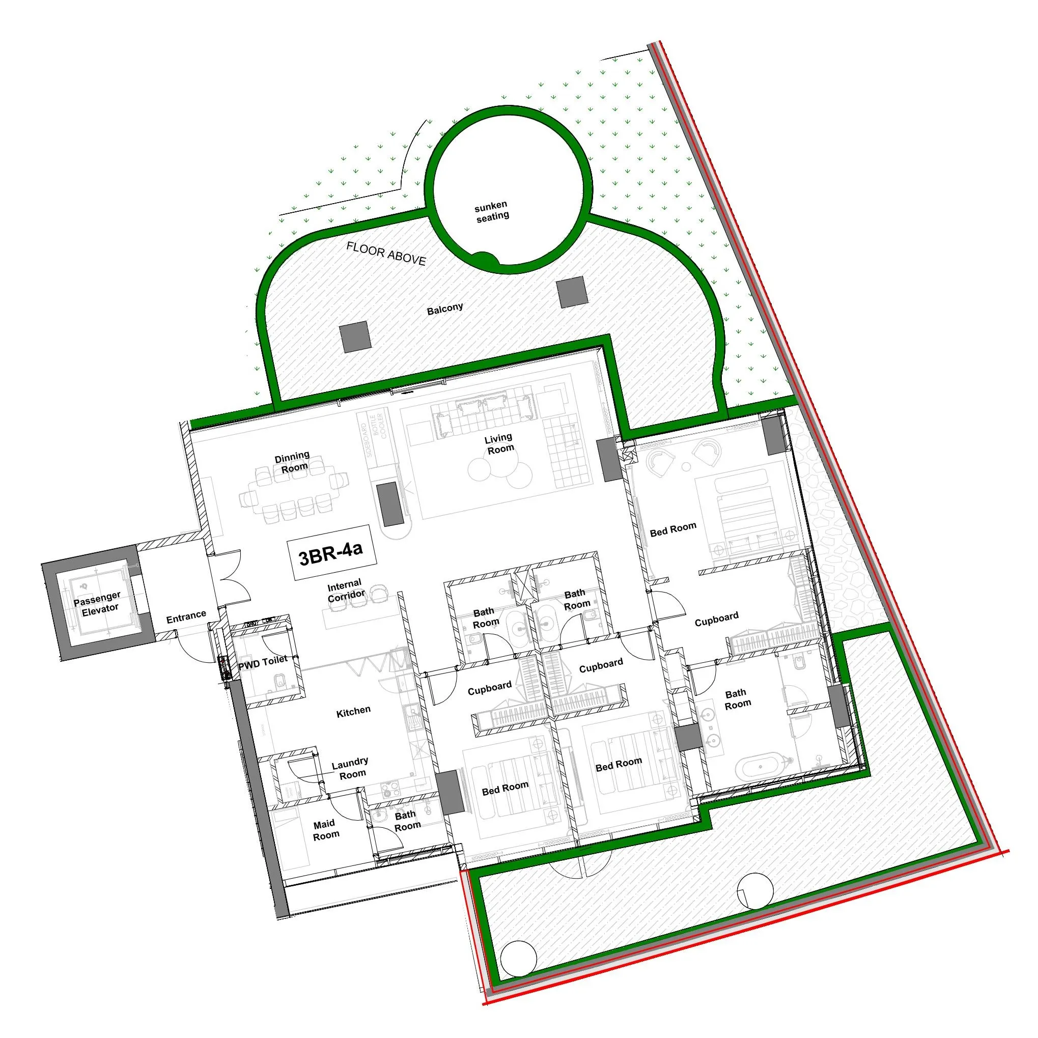 Cavalli Couture 3 BR floor plan - Safa Park, Dubai - by DAMAC