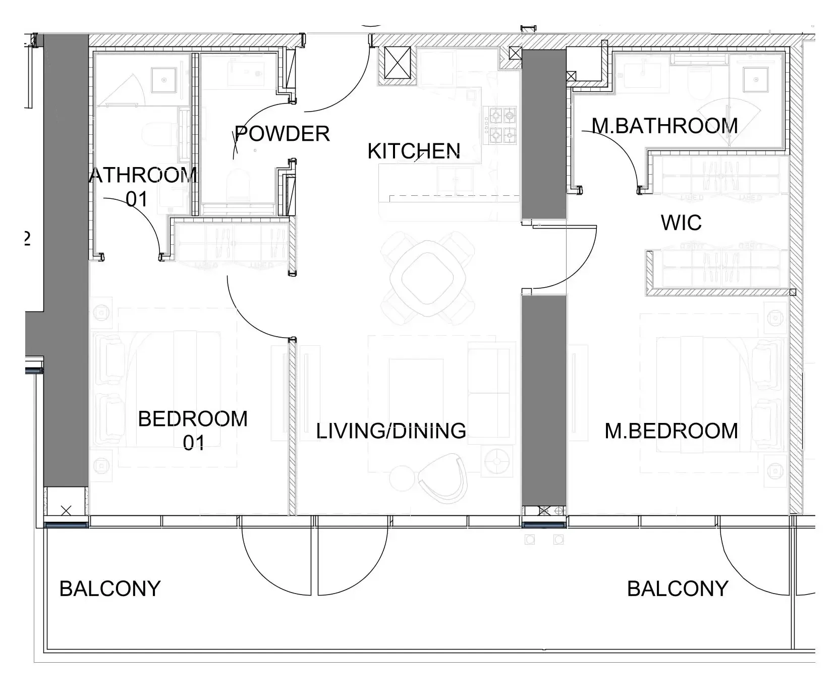 2 BR layout at Damac Safa Gate