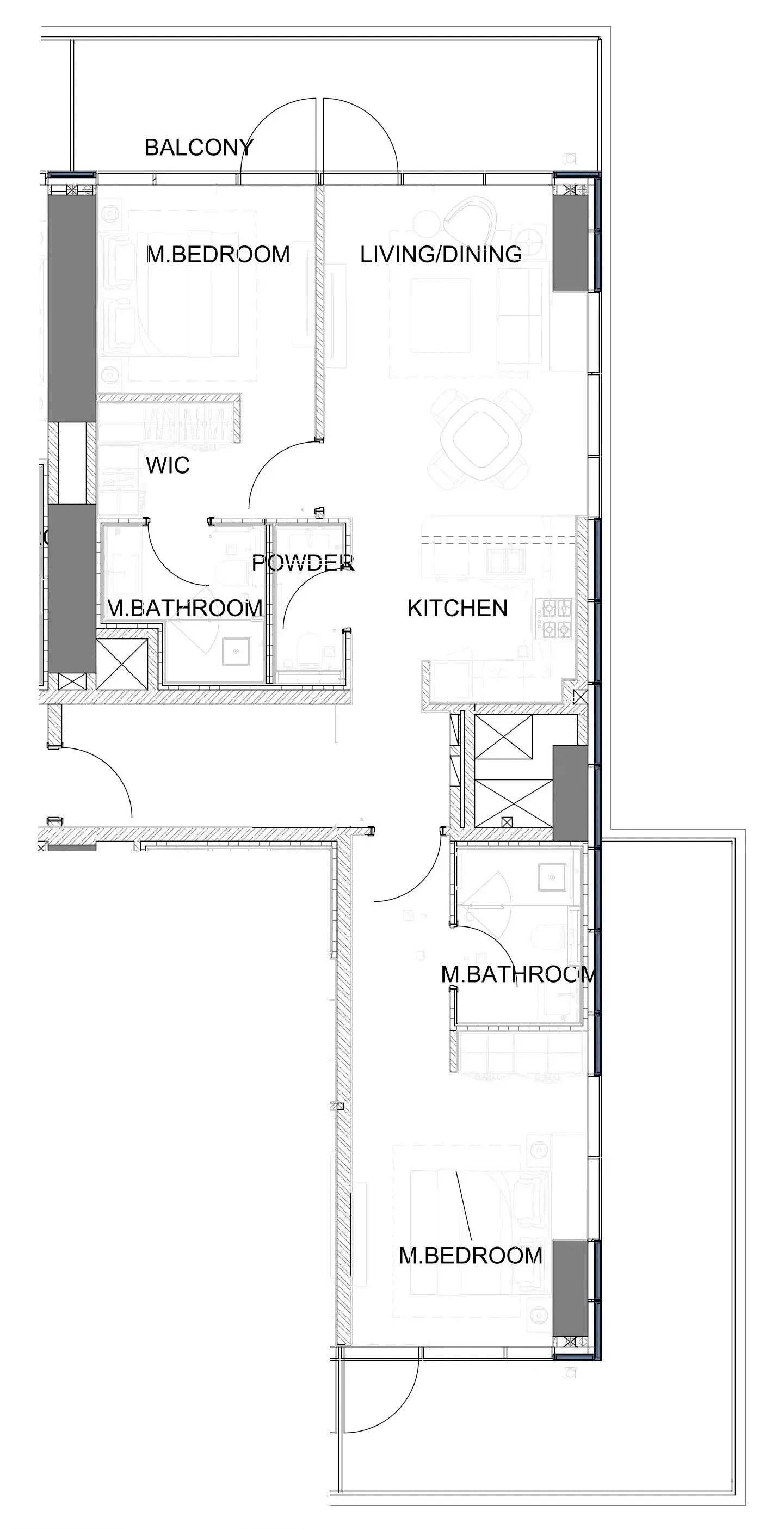 2 BR layout at Damac Safa Gate