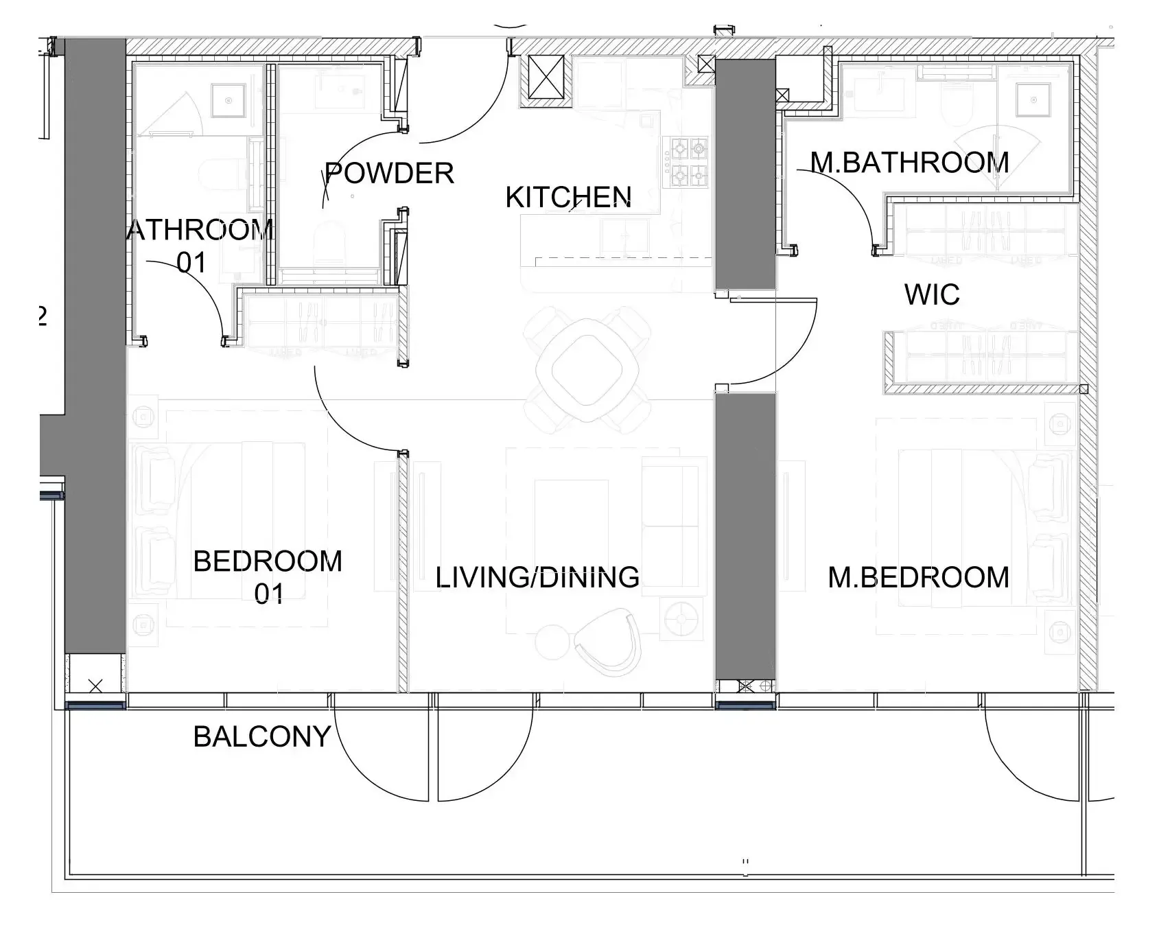 2 BR layout at Damac Safa Gate