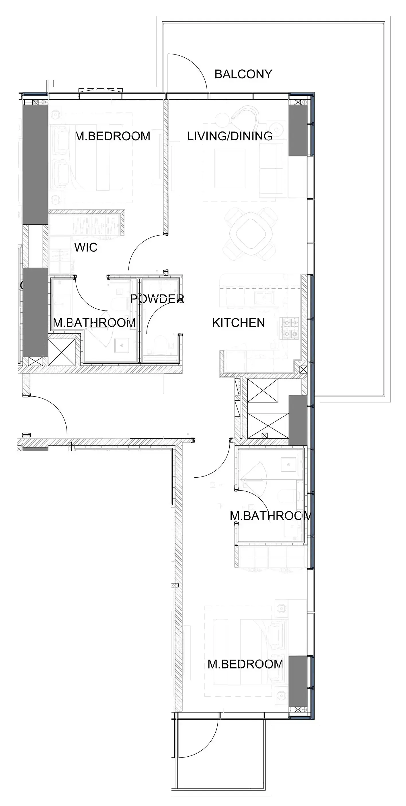 2 BR layout at Damac Safa Gate