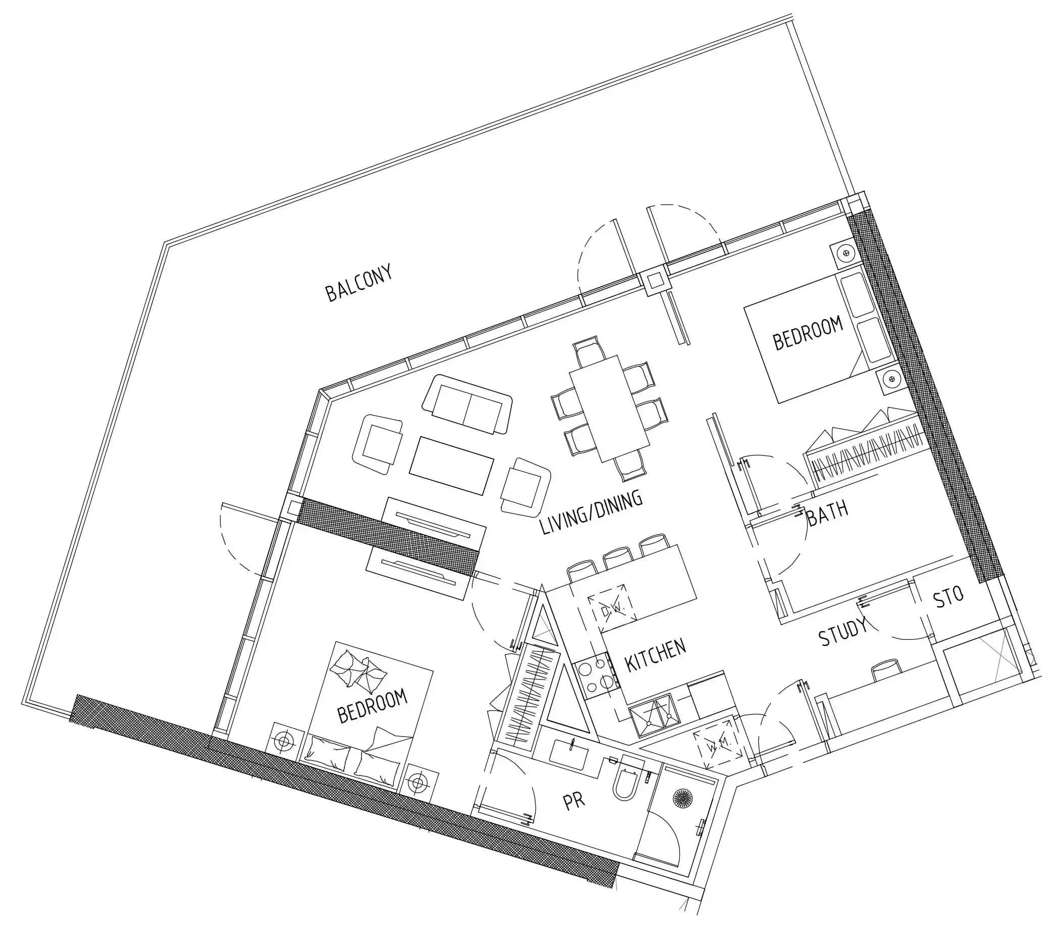 2 BR layout at Damac District
