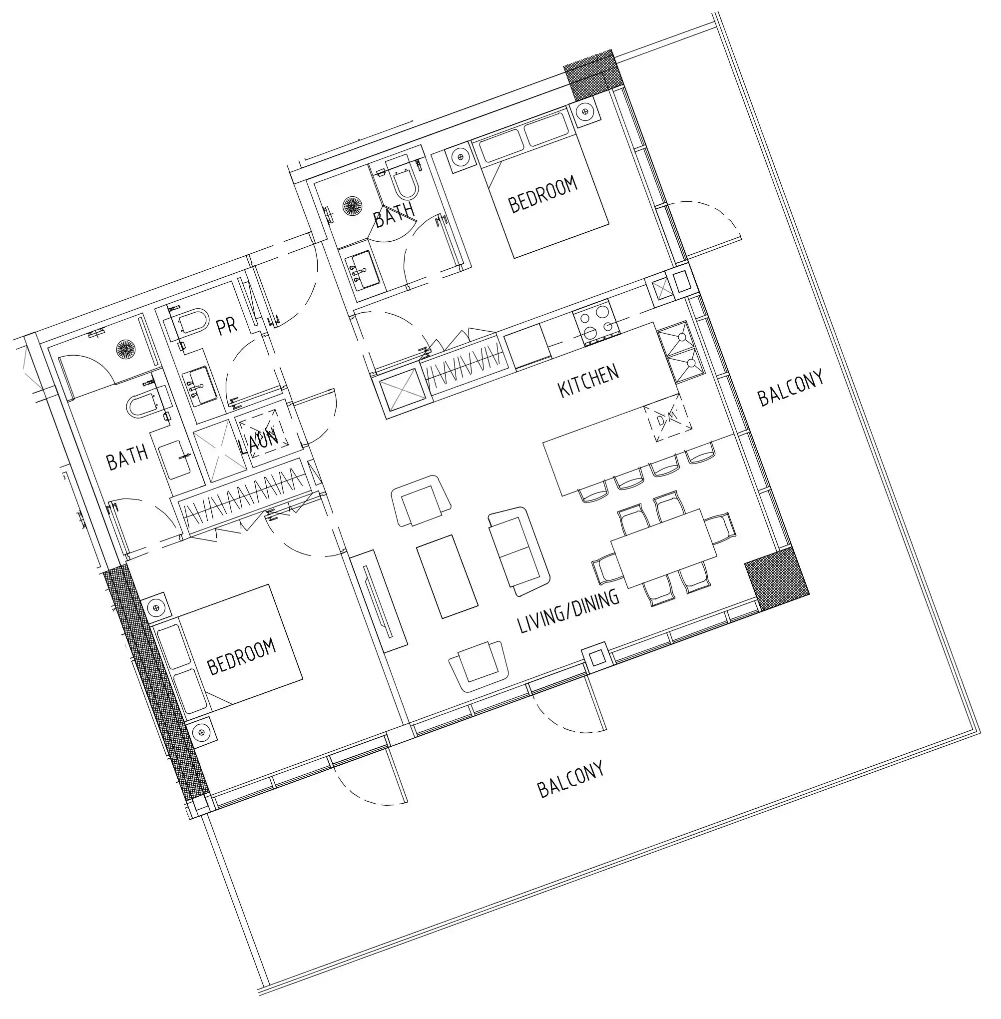 2 BR layout at Damac District