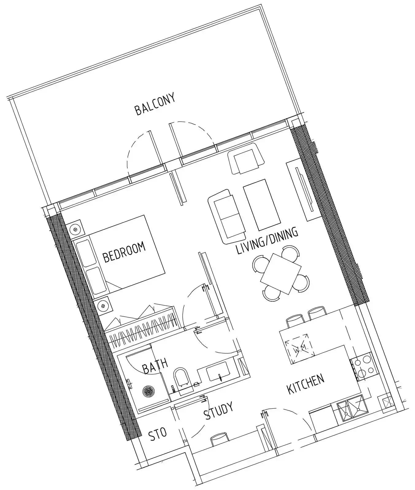 1 BR layout at Damac District