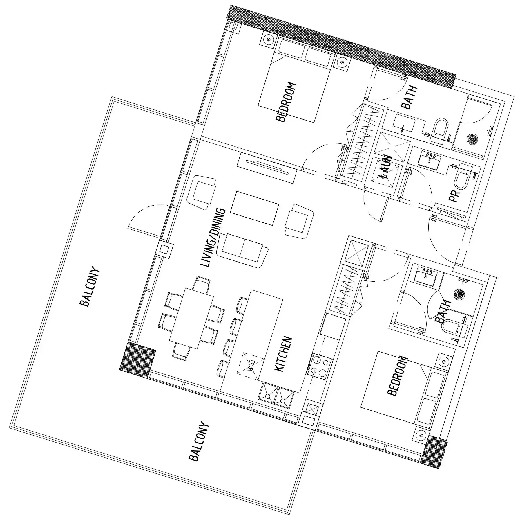 2 BR layout at Damac District