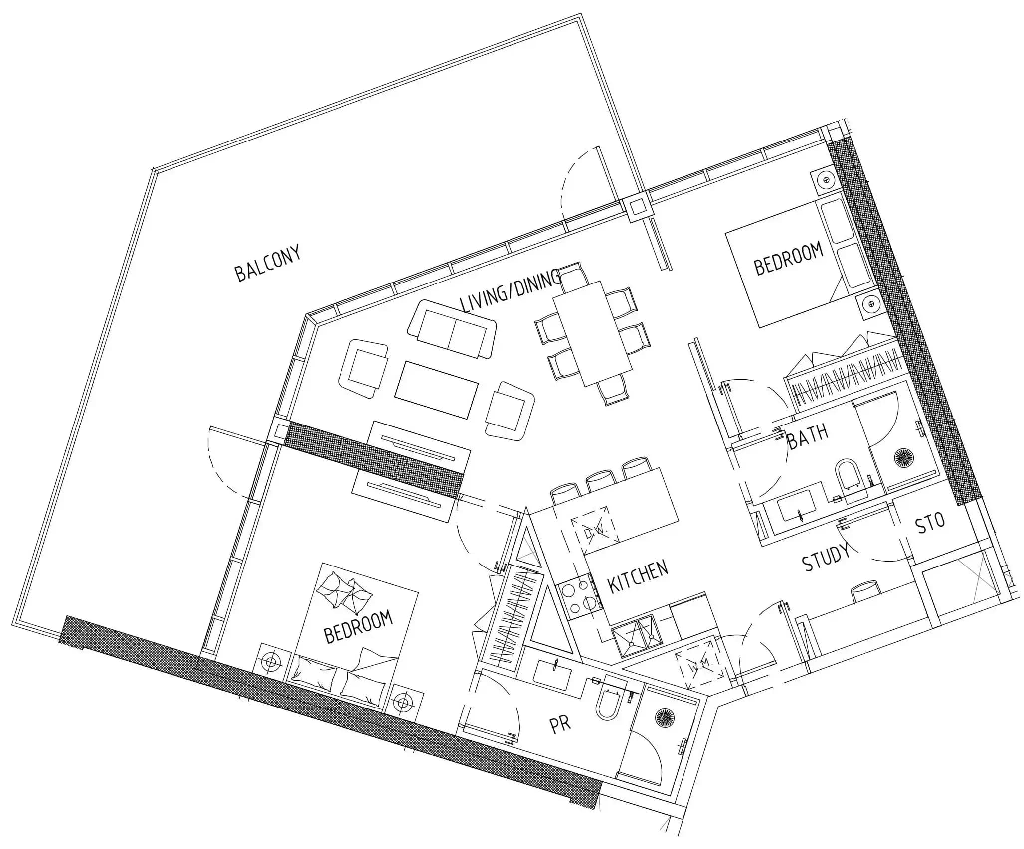 2 BR layout at Damac District