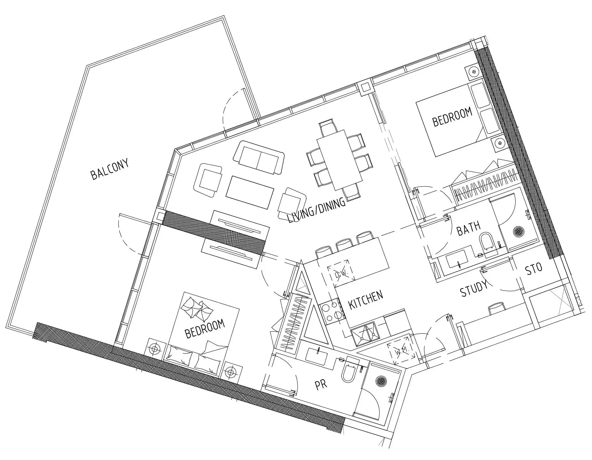 2 BR layout at Damac District