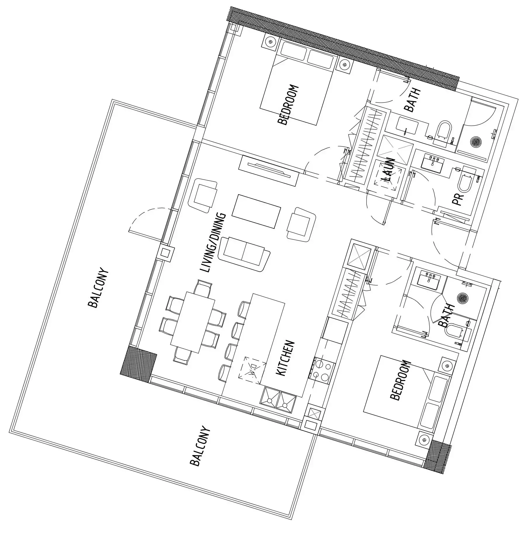 2 BR layout at Damac District