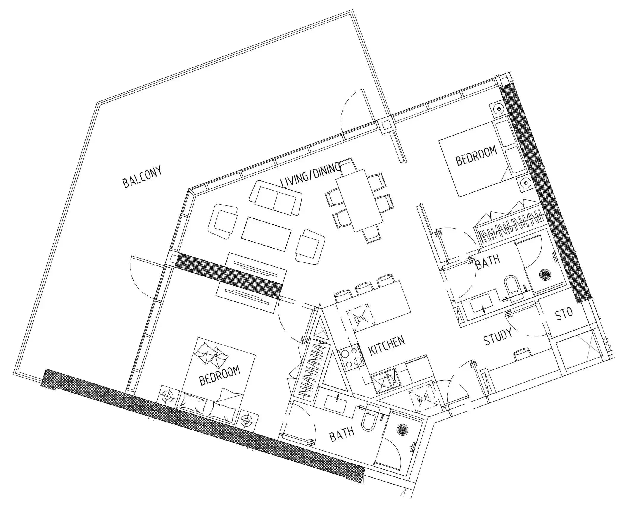 2 BR layout at Damac District