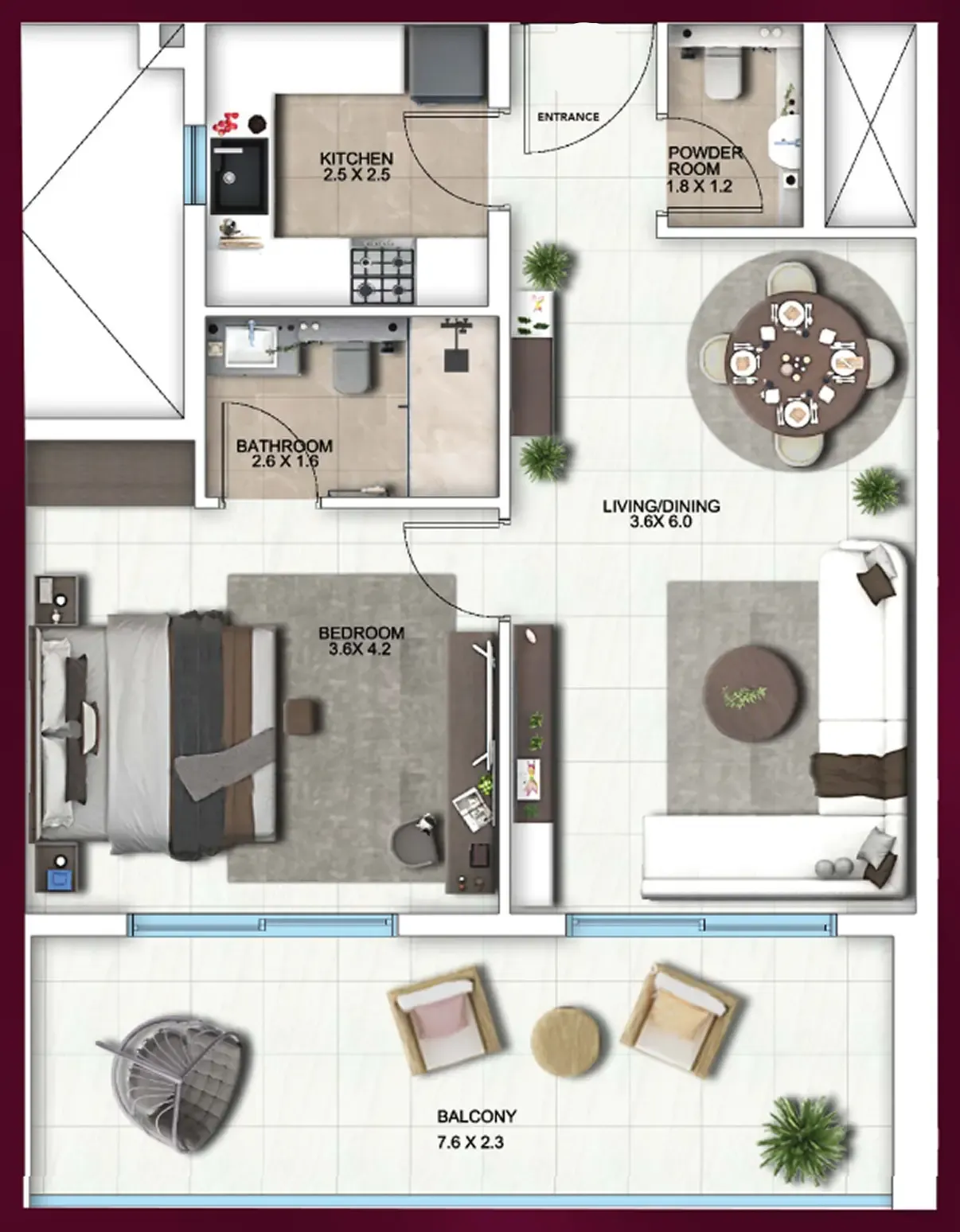 1 BR layout at Symbolic Altus