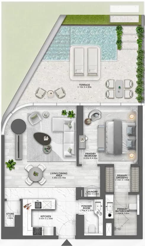 1 BR layout at Passo by Beyond