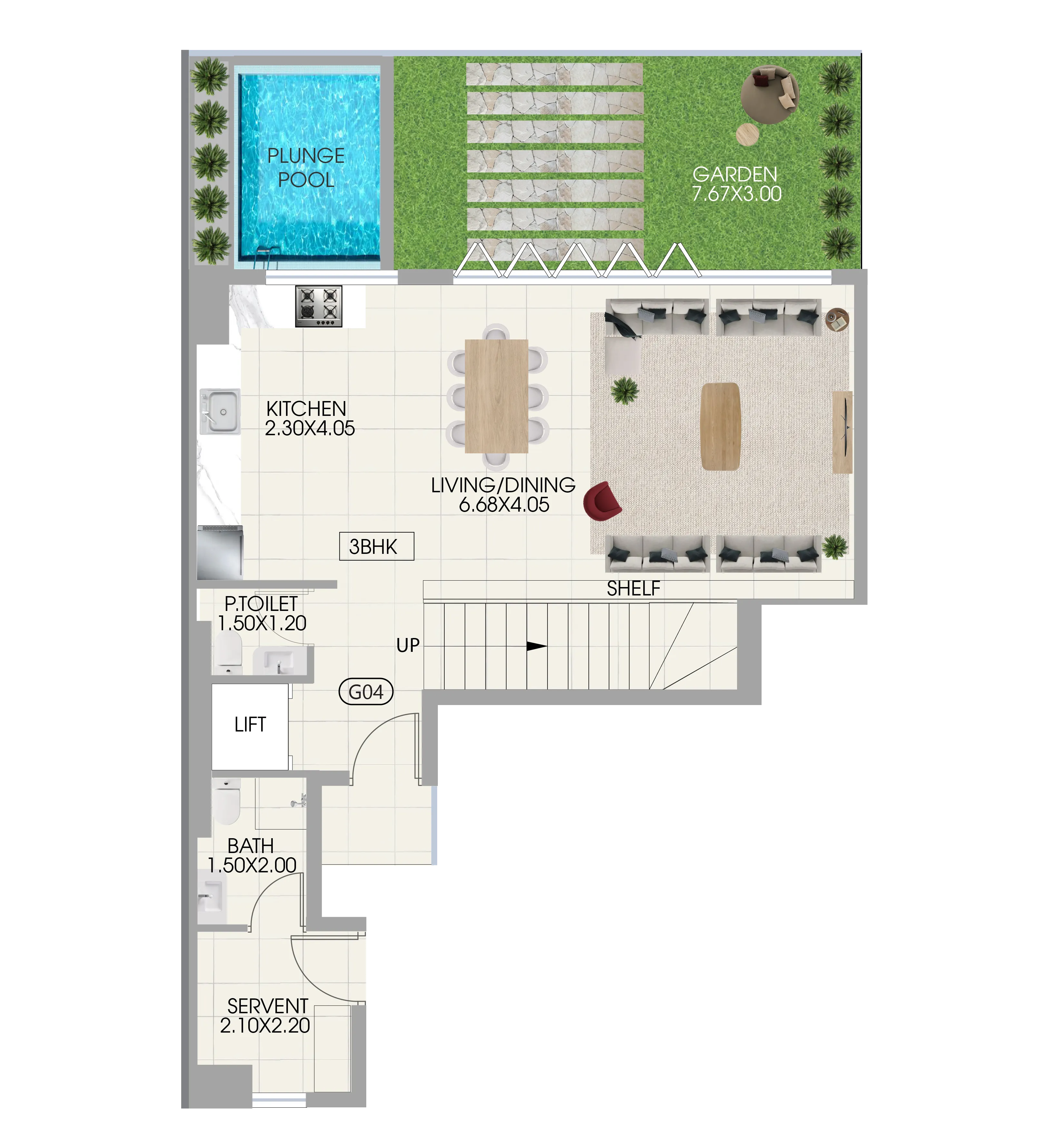 3 BR layout at Bonds Avenue