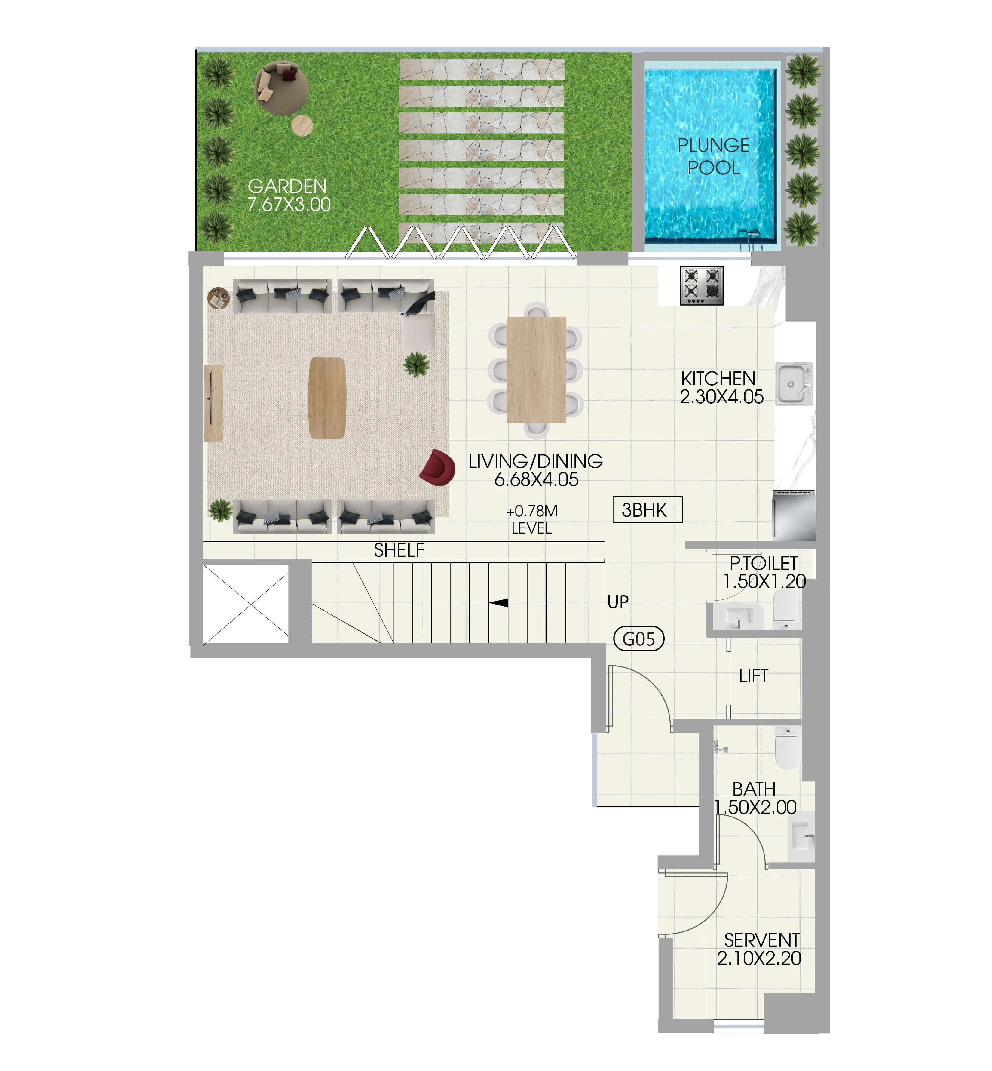 3 BR layout at Bonds Avenue
