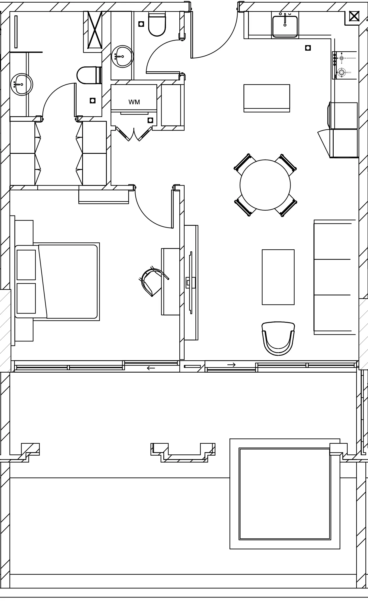 1 BR layout at Berkeley Square