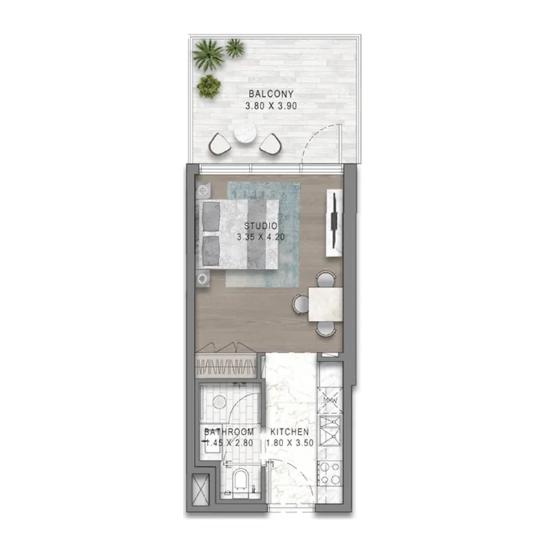0 BR layout at Damac District
