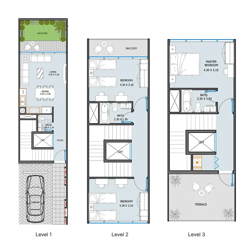3 BR layout at Verdana III