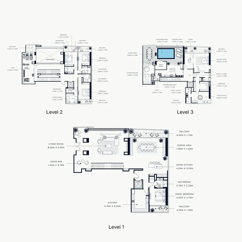 5 BR layout at Riviera Rêve