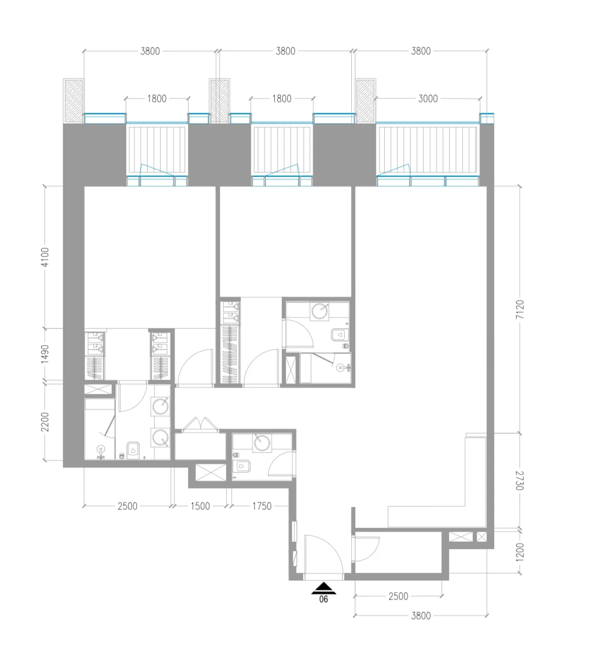 2 BR layout at Tiger Sky Tower