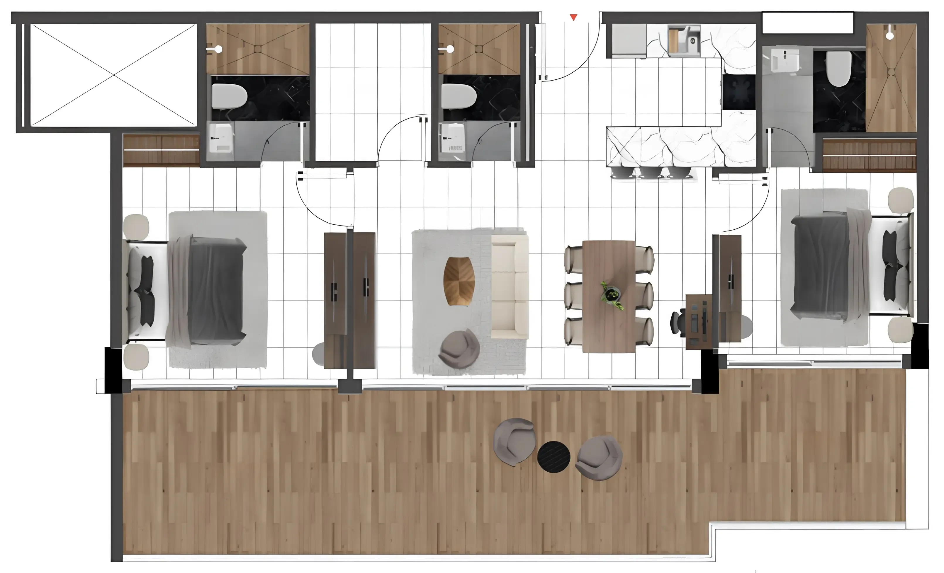 2 BR layout at Park Lane 2 by Heilbronn