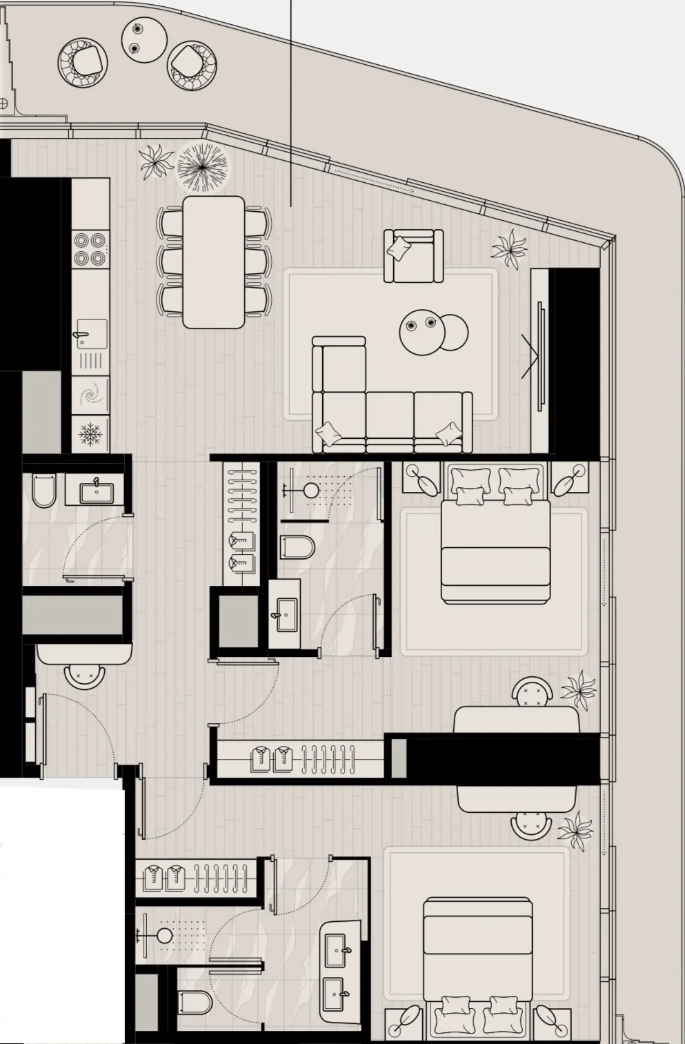 2 BR layout at LIV Maritime
