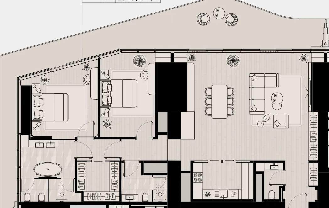 2 BR layout at LIV Maritime
