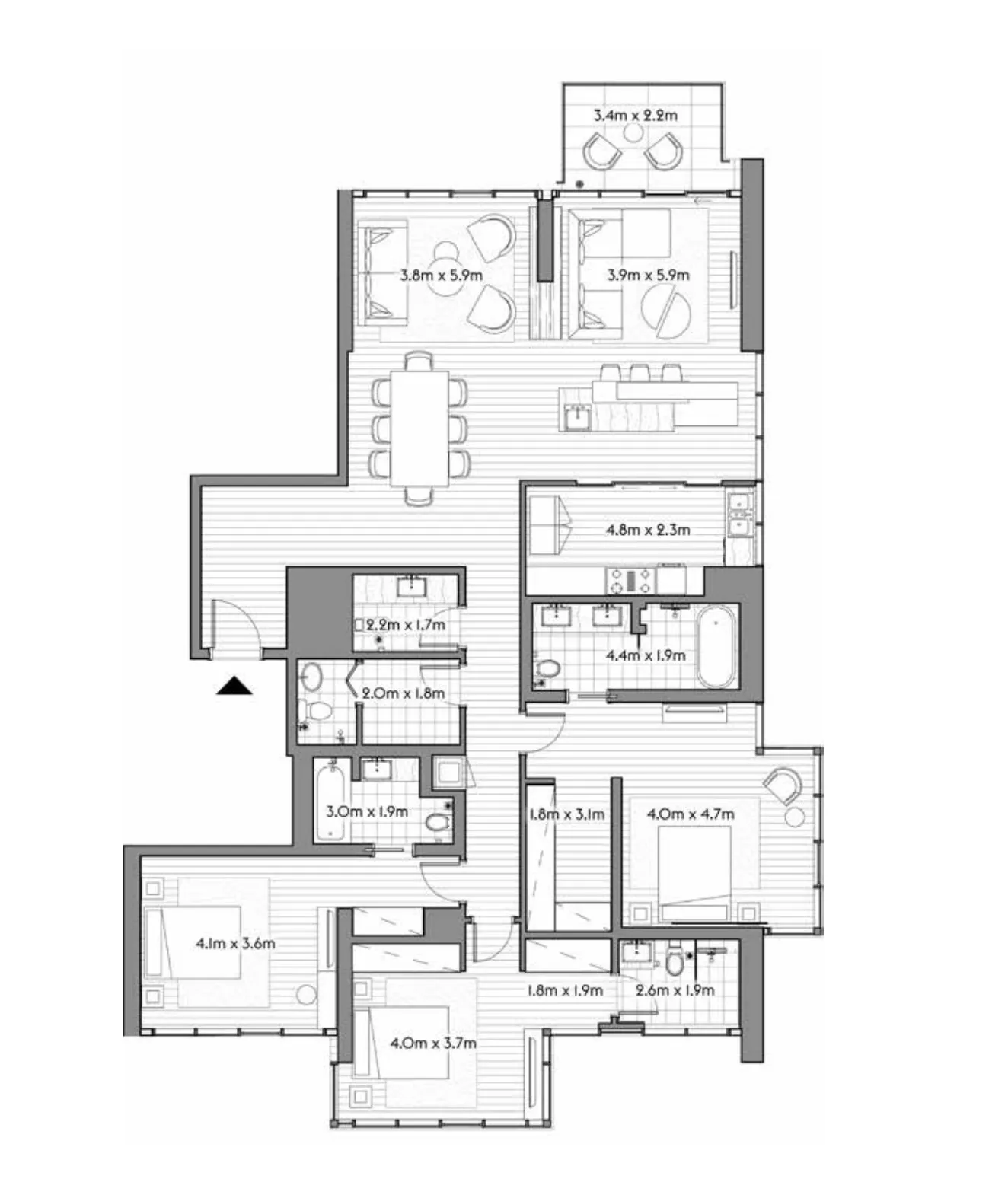 3 BR layout at Anwa