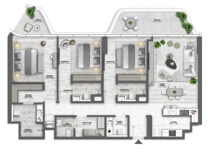 3 BR layout at Passo by Beyond