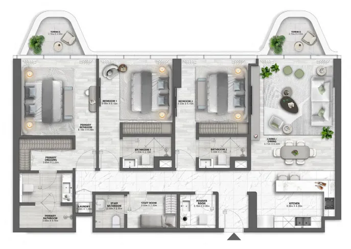 3 BR layout at Passo by Beyond