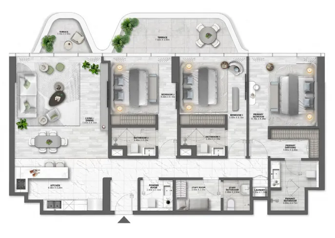 3 BR layout at Passo by Beyond