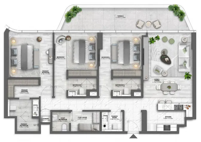 3 BR layout at Passo by Beyond