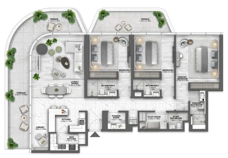 3 BR layout at Passo by Beyond