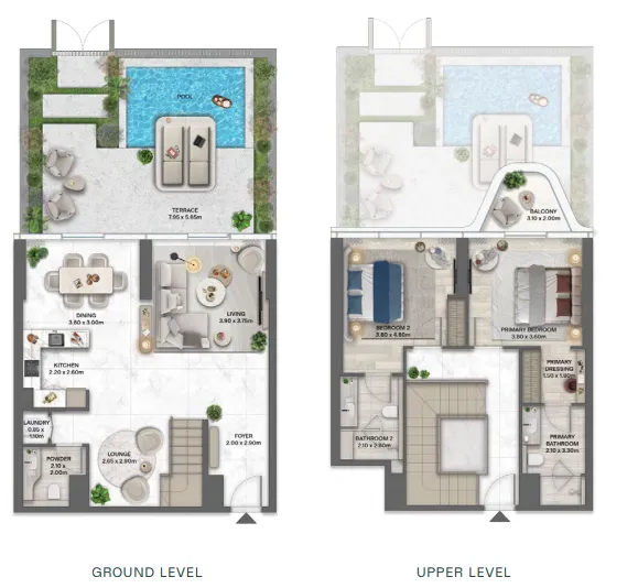 2 BR layout at Passo by Beyond